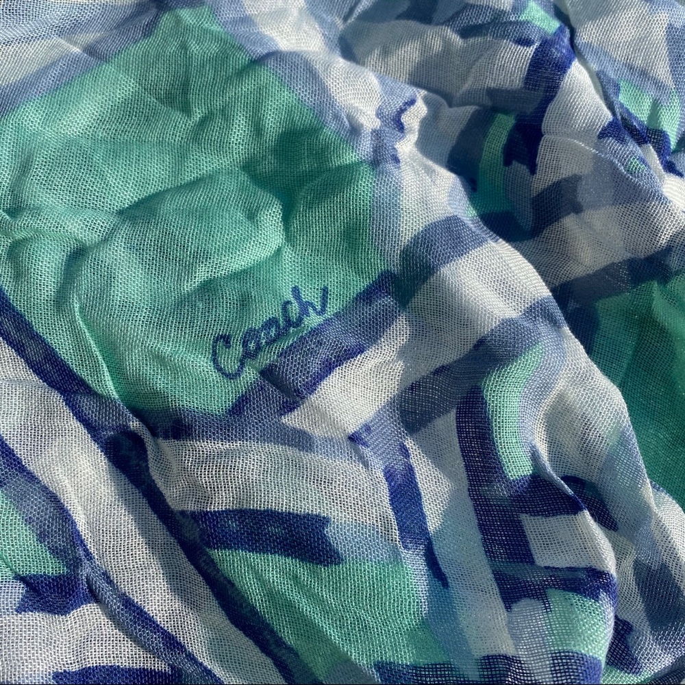 NWT Mint Green Coach Square Scarf - Picture 5 of 5
